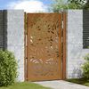 vidaXL Puerta de jard&iacute;n 100x150 cm de acero corten con dise&ntilde;o de llamas