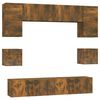 vidaXL Set de muebles de TV 8 pzas madera contrachapada roble ahumado