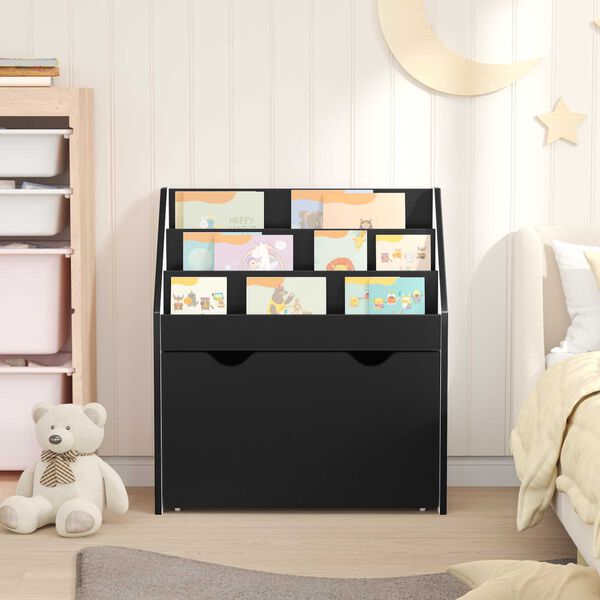 vidaXL Estanter&iacute;a para Ni&ntilde;os con caj&oacute;n Negro 60 x 29,5 x 69 cm
