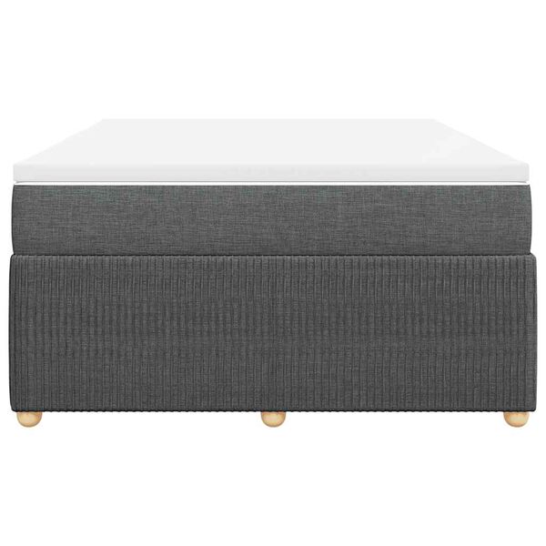 vidaXL Cama box spring con colch&oacute;n tela gris oscuro 140x190 cm