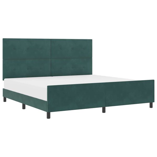 vidaXL Cama tipo Box Spring Verde oscuro 200 x 200 cm Terciopelo