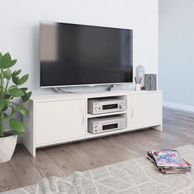 vidaXL Mueble para TV madera contrachapada blanco 120x30x37,5 cm