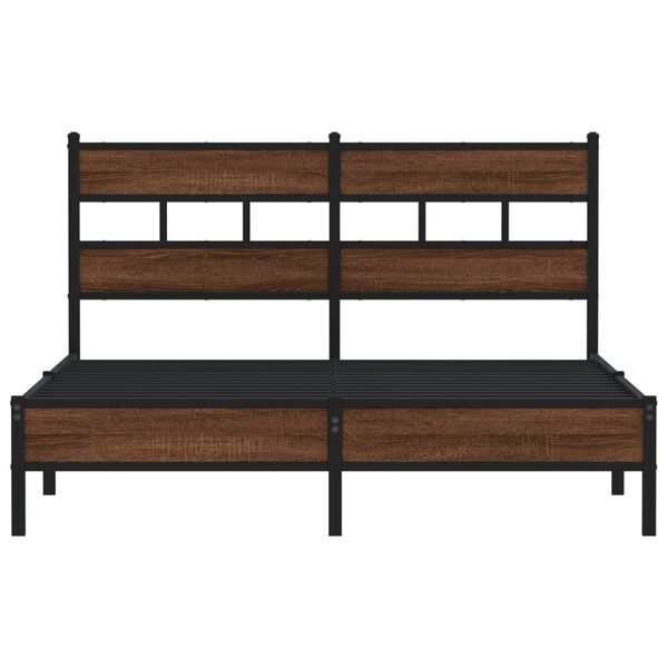vidaXL Estructura de cama sin colchón madera marrón roble 137x190 cm