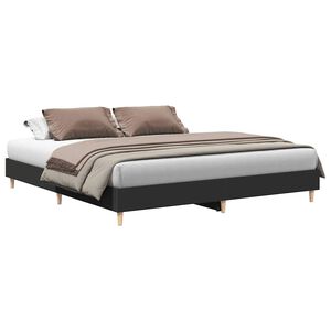 vidaXL Cama sin colch&oacute;n negro 180x200 cm madera de ingenier&iacute;a