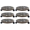 vidaXL Soporte con ruedas de plantas 6 uds pl&aacute;stico color bronce 38 cm