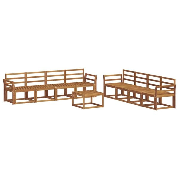 vidaXL Conjunto de sof&aacute;s de exterior 9 pcs Natural