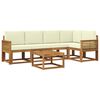 vidaXL Conjunto de sof&aacute;s de exterior 6 uds. Natural y Crema
