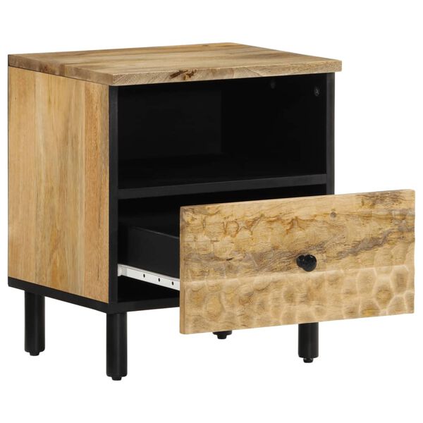 vidaXL Mesita de noche de madera maciza de mango 40x33x46 cm