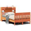 vidaXL Estructura de cama sin colch&oacute;n madera maciza marr&oacute;n 135x190 cm
