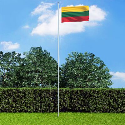 vidaXL Bandera de Lituania y mástil de aluminio 6,2 m