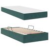 vidaXL Cama con almacenamiento y colch&oacute;n Verde oscuro 90 x 200 cm