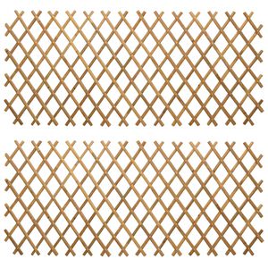 vidaXL Valla Trellis Expandible 2 uds. 100 x 105 cm Bamb&uacute; Marr&oacute;n Claro