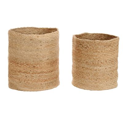 vidaXL Set cestas almacenamiento 2 piezas hechas a mano yute natural
