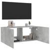 vidaXL Mueble de TV de pared con luces LED gris hormig&oacute;n 100x35x41 cm