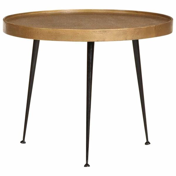 vidaXL Mesas de centro 3 uds madera contrachapada dorada