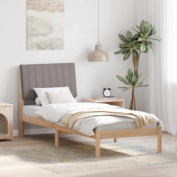 vidaXL Estructura de cama Marrón 75 x 190 cm Madera de pino macizo