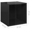 vidaXL Muebles de sal&oacute;n 3 piezas madera ingenier&iacute;a negro brillo
