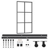 vidaXL Puerta corredera con herrajes ESG vidrio y aluminio 102x205 cm