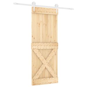 vidaXL Puerta Corredera Natural y Blanco 80 x 210 cm