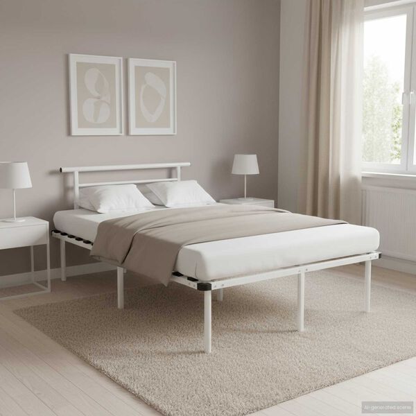 vidaXL Estructura de cama sin colch&oacute;n metal blanco 120x200 cm