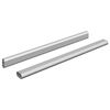 vidaXL Varilla para Armario 2 uds. Plateado 464 x 15 x 29 mm