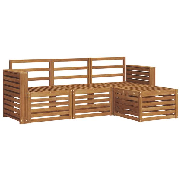 vidaXL Juegos de sof&aacute;s 4 pcs Natural Madera de Acacia S&oacute;lida