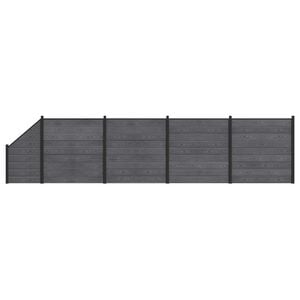 vidaXL Conjunto de valla 5 uds. 792 x 186 cm WPC y Aluminio Gris