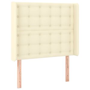 vidaXL Cabecero con orejas cuero sint&eacute;tico color crema 93x16x118/128cm