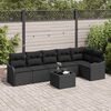 vidaXL Conjunto de sof&aacute; de jard&iacute;n 7 pcs Negro rat&aacute;n sint&eacute;tico