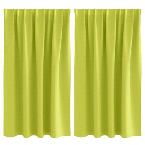 vidaXL Cortinas Opacas con Anillas 2 uds. Verde 140 x 140 cm Poli&eacute;ster