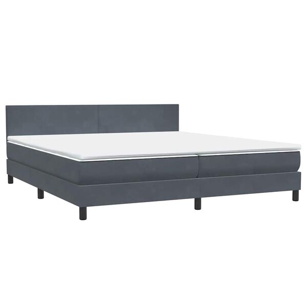 vidaXL Cama box spring con colch&oacute;n terciopelo gris oscuro 200x210 cm