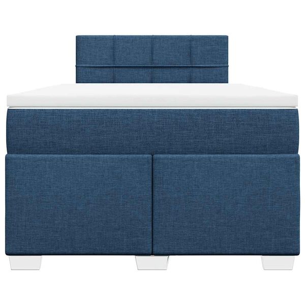 vidaXL Cama box spring con colch&oacute;n tela azul 120x190 cm