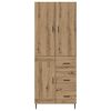 vidaXL Aparador alto con caj&oacute;n 2 pcs Roble artesanal