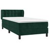 vidaXL Cama box spring con colch&oacute;n terciopelo verde oscuro 90x200 cm