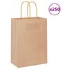vidaXL Bolsas de papel con asas 250 uds marr&oacute;n 15x8x21 cm