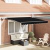 vidaXL Toldo Retr&aacute;ctil con luces de tiras LED Negro 300 x 250 cm tela