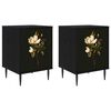 vidaXL Mesa de noche BREMEN 2 uds. Roble Negro 36 x 33 x 51 cm