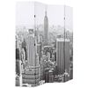 vidaXL Biombo divisor plegable 160x170 cm Nueva York blanco y negro