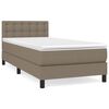 vidaXL Cama box spring con colch&oacute;n tela gris taupe 80x200 cm