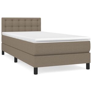 vidaXL Cama box spring con colch&oacute;n tela gris taupe 80x200 cm
