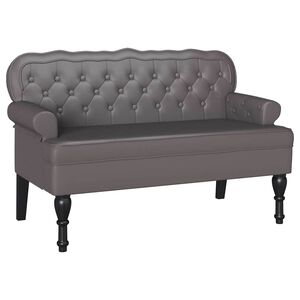 vidaXL Banco Chesterfield Gris 119,5 x 64,5 x 75 cm Cuero sint&eacute;tico