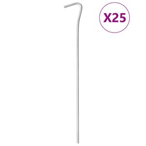 vidaXL Clavijas para tienda 25 uds acero galvanizado 23 cm &Oslash;4 mm