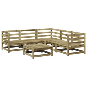 vidaXL Juego de sof&aacute;s de jard&iacute;n 6 piezas madera de pino impregnada