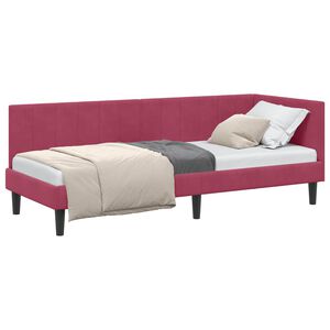 vidaXL Estructura de cama en esquina Rojo vino 80 cm x 200 cm