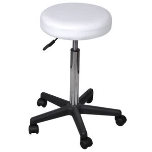 vidaXL Taburete de oficina blanco