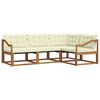 vidaXL Conjunto de sof&aacute;s de exterior 4 uds. Natural y Crema