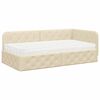 vidaXL Estructura de cama en esquina Crema 90 x 200 cm tela