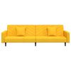 vidaXL Sof&aacute; cama de 2 plazas con dos almohadas terciopelo amarillo