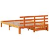 vidaXL Estructura cama con cajones madera pino marr&oacute;n cera 150x200 cm
