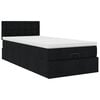 vidaXL Cama otomana con colch&oacute;n tela negra 100x200 cm